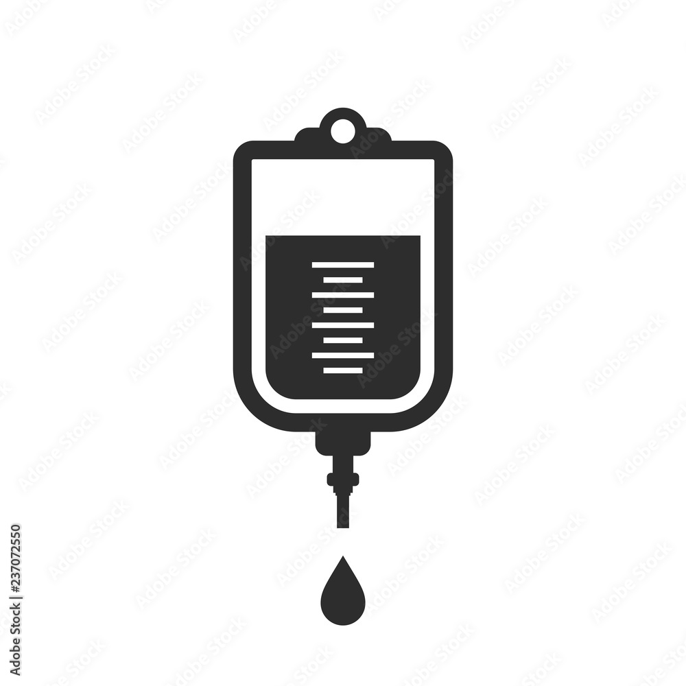 Intravenous blood bag vector icon Intravenous blood bag vector icon