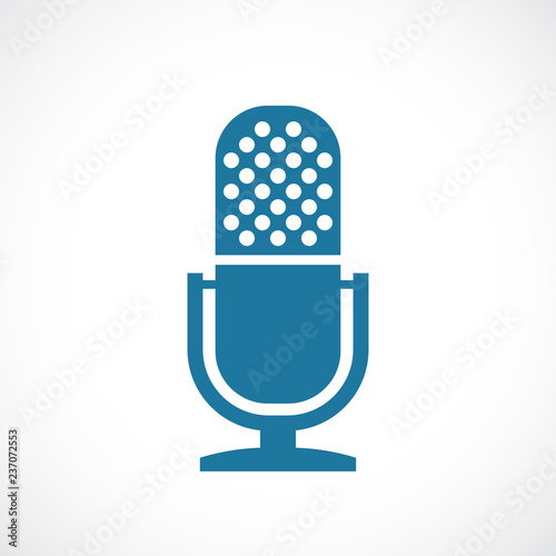 Old studio microphone vector icon