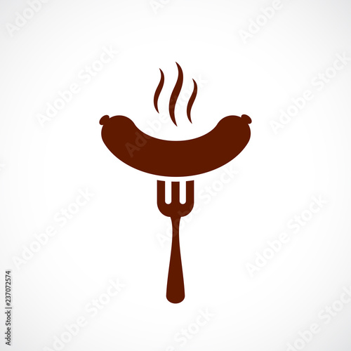 Bbq sausage vector icon