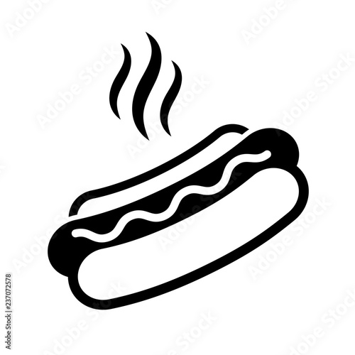 Fotografiet Hot dog sandwich vector icon