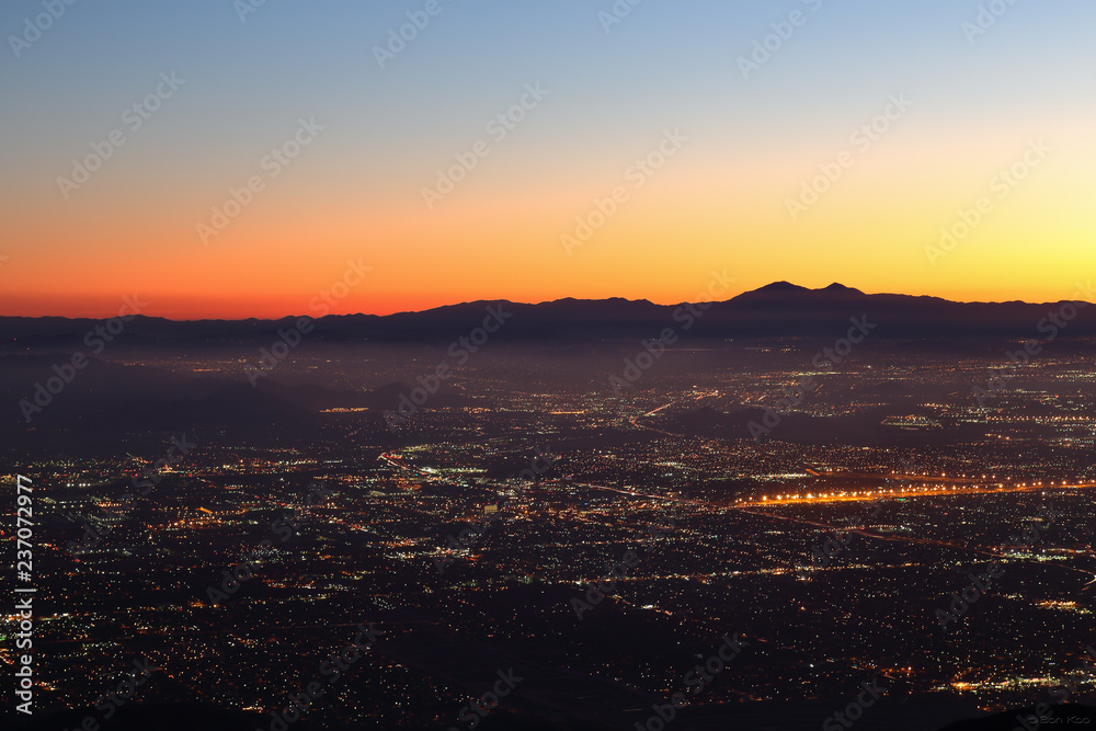 Night falls on San Bernardino county