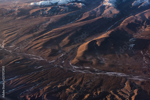 Aerial view of the Gobi Desert landscape, Mongolia