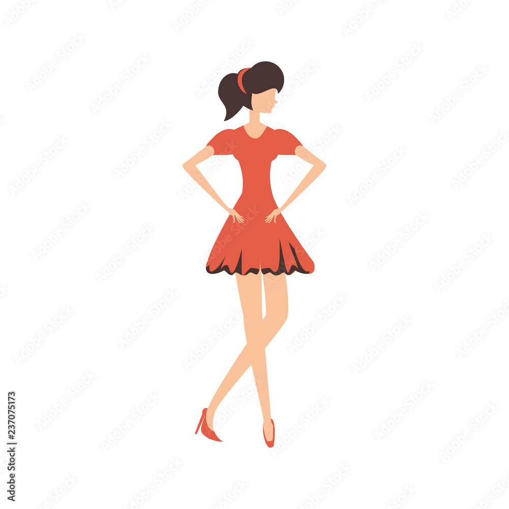 beautiful woman retro style fashion