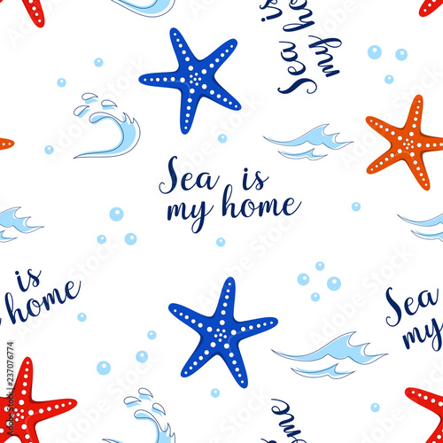 pattern with sea stars