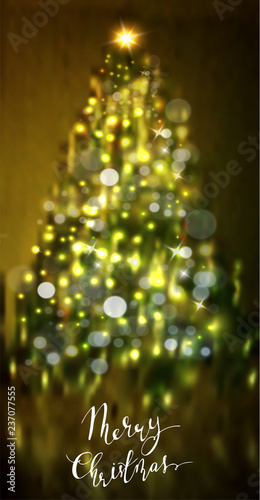 Vector of Christmas tree lights on black background