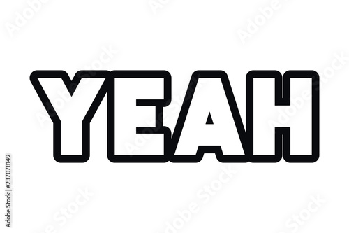yeah comic words isolated icon
