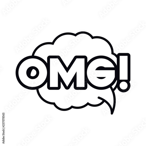 omg comic words in speech bubble isolated icon