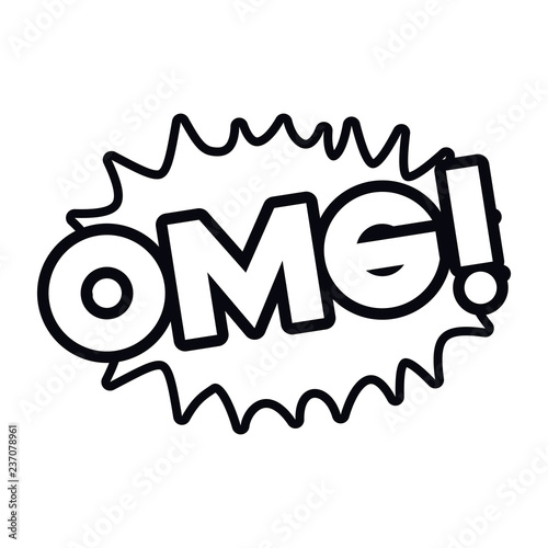 omg comic words in speech bubble isolated icon