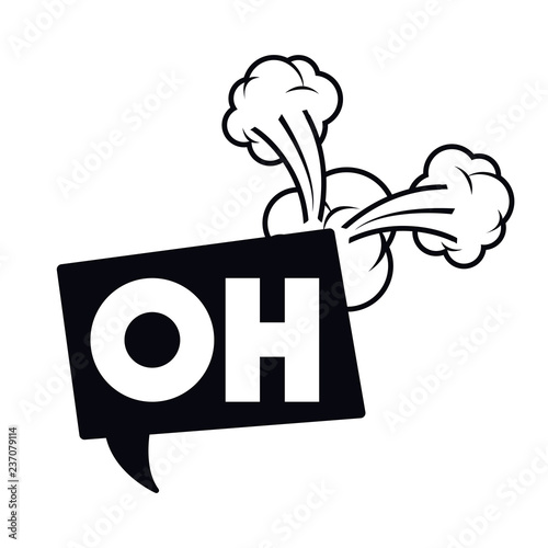 oh comic words in speech bubble isolated icon