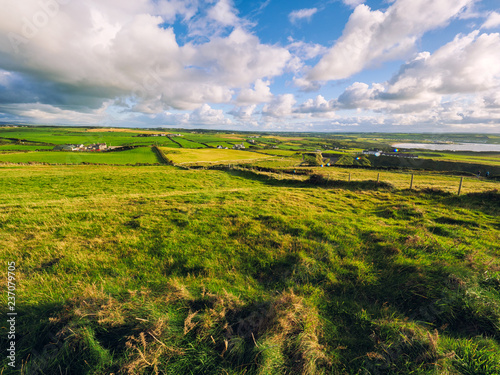 sunshine countryside in giant causeway,Northern Ireland