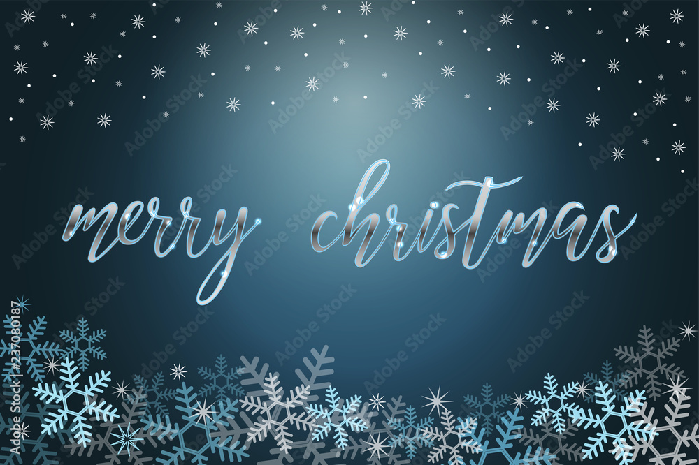 Winter holiday background with snow and christmas balls
