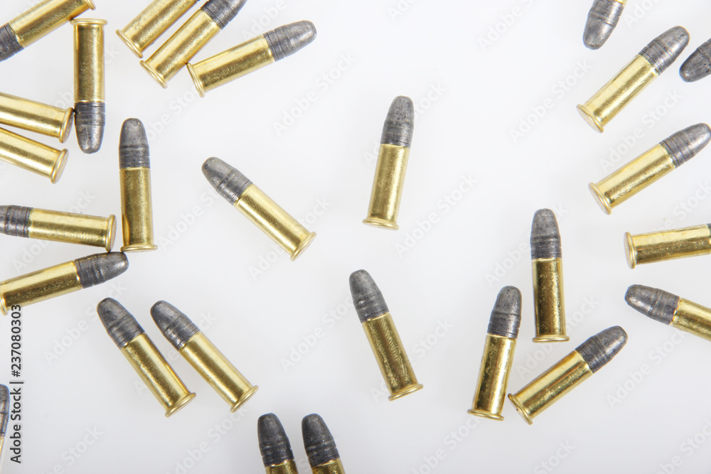 Bullets isolated on white background.