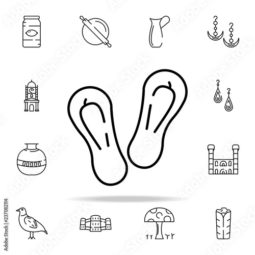casual wear, flip flops icon. pakistan culture and landmarks icons universal set for web and mobile