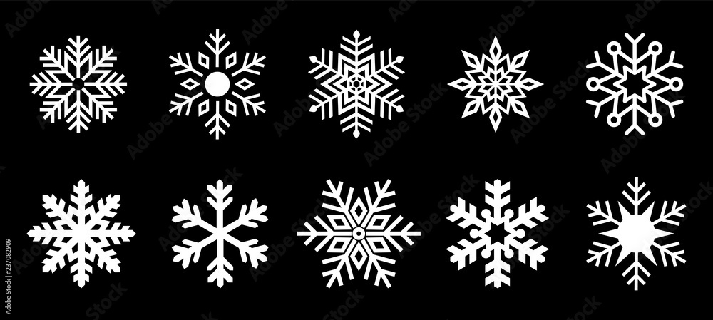 Isolated Snowflake Collection