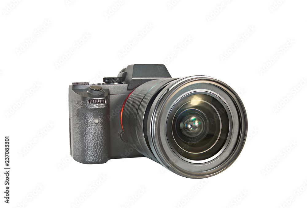 Photo of camera isolate on white background Photo of camera isolate on white background