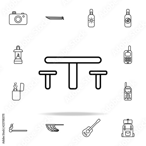 picnic table line icon. camping icons universal set for web and mobile