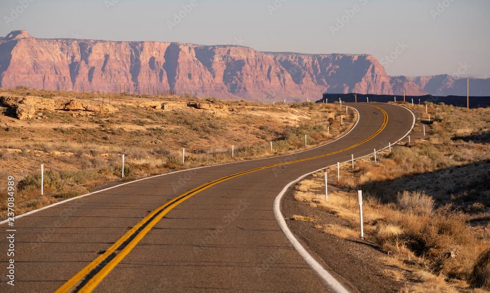 Curvy Two Lane Road Highway Biway Desert Southwest United States