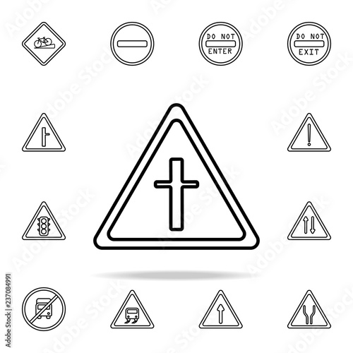 crossroads of secondary roads icon. road sign icons universal set for web and mobile