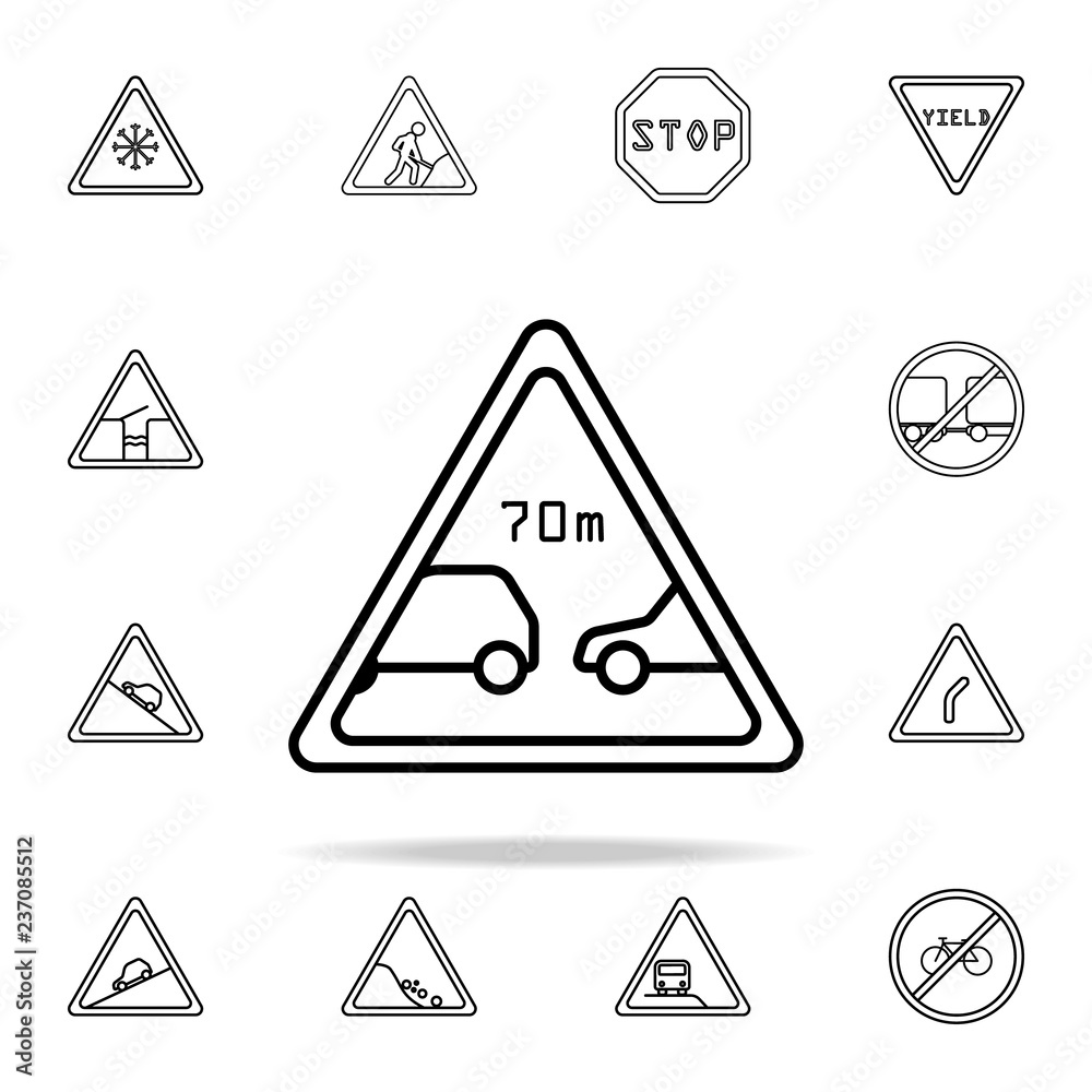 Limitation of the minimum distance icon. road sign icons universal set for web and mobile Limitation of the minimum distance icon. road sign icons universal set for web and mobile