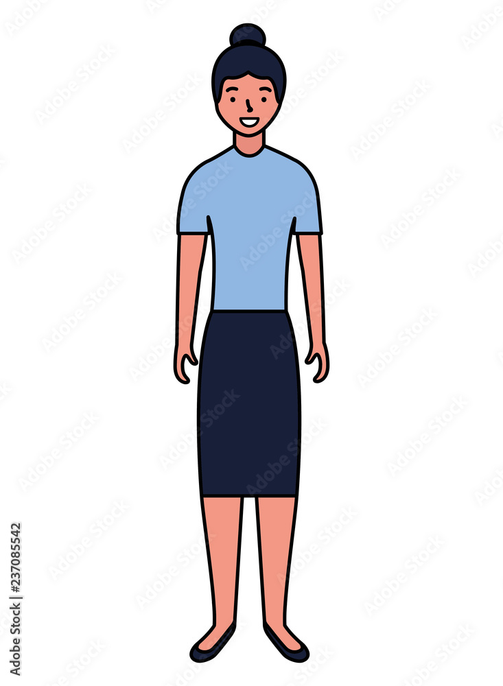 woman standing character white background woman standing character white background