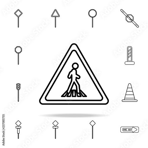 pedestrian road sign icon. road sign icons universal set for web and mobile