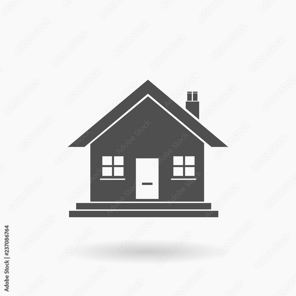 Small Family House Icon Vector Illustration Silhouette. Small Family House Icon Vector Illustration Silhouette.