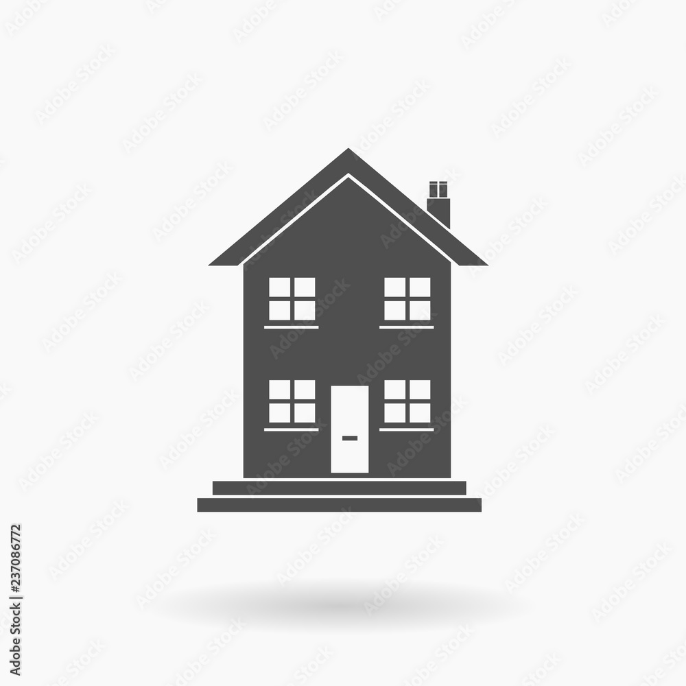 Large Family House Icon Vector Illustration Silhouette. Large Family House Icon Vector Illustration Silhouette.