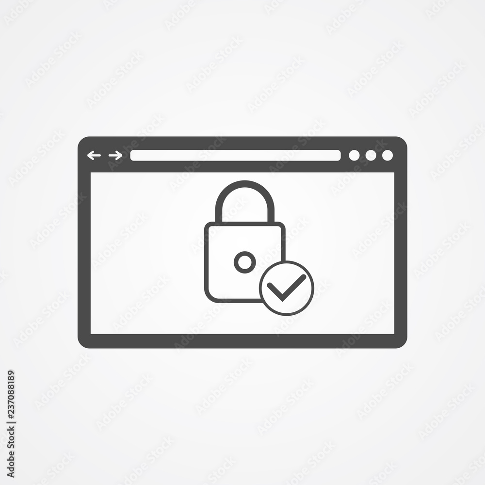 Website protection vector icon sign symbol Website protection vector icon sign symbol