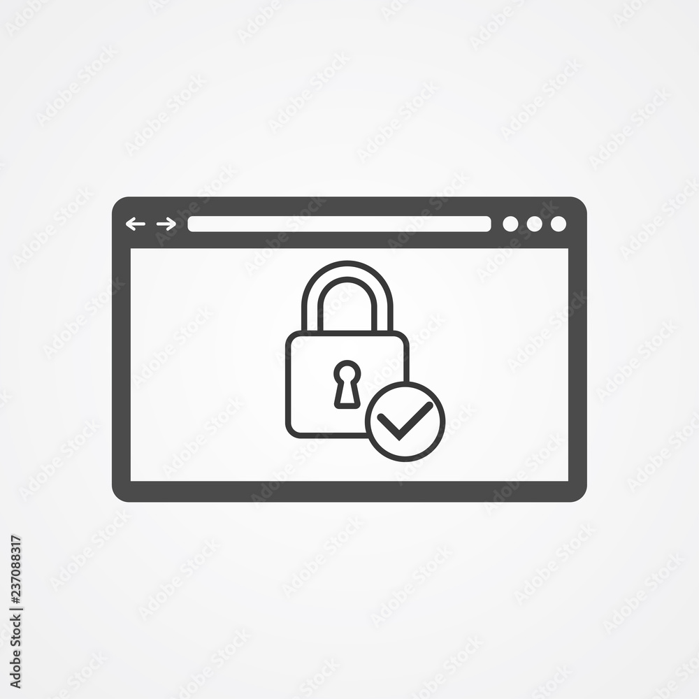 Website protection vector icon sign symbol Website protection vector icon sign symbol