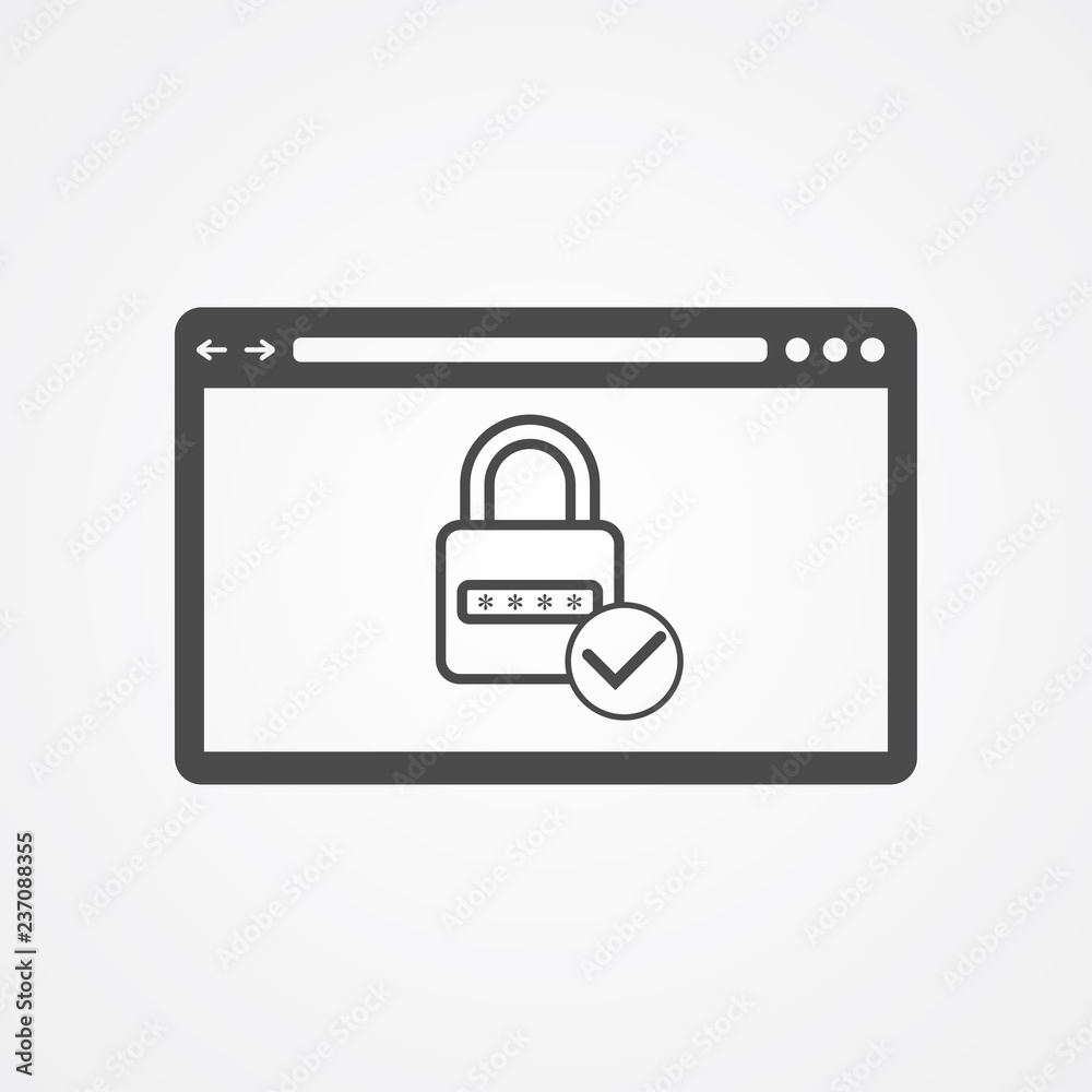 Website protection vector icon sign symbol Website protection vector icon sign symbol