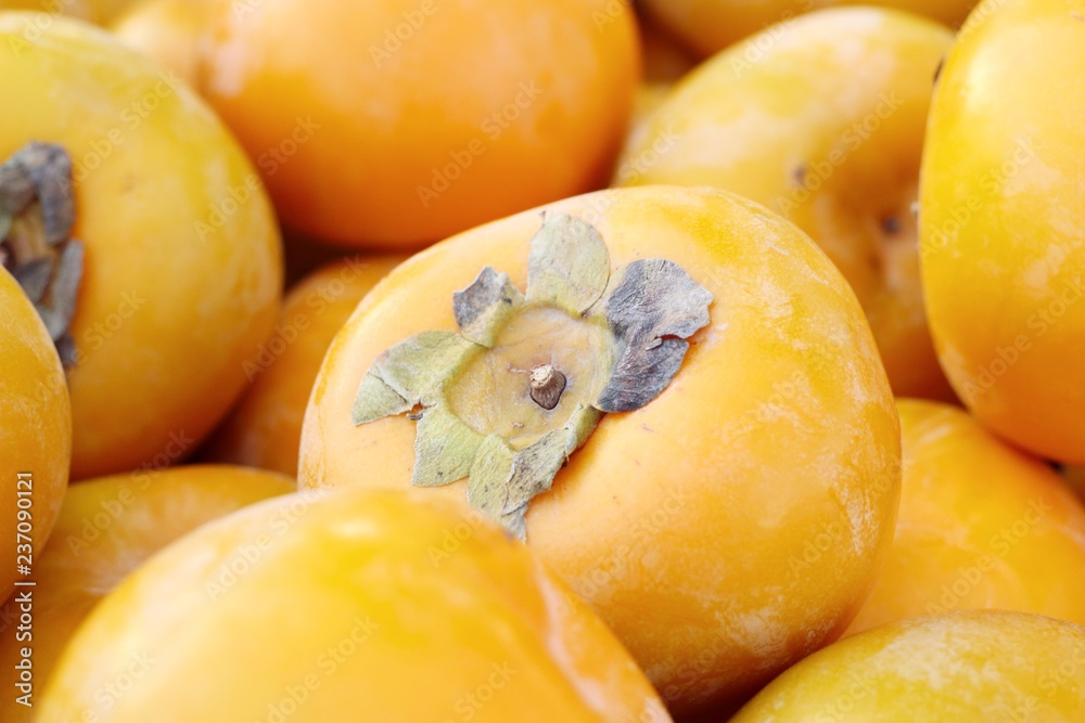 Persimmon fruit at street food