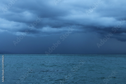 Storm clouds gathering over the bay, Montego Bay, Jamaica.