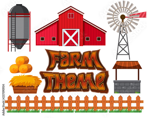 Set of farm scene