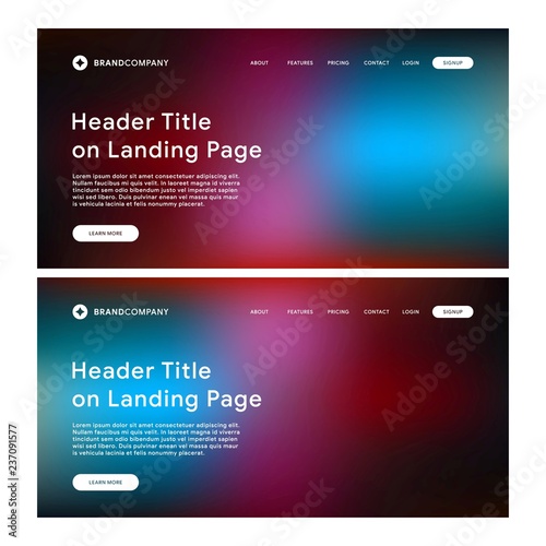 header of landing page with green and yellow gradient mesh background