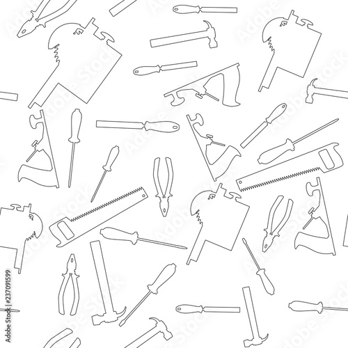 Vector pattern in flat style - hand tools for repair and woodwork