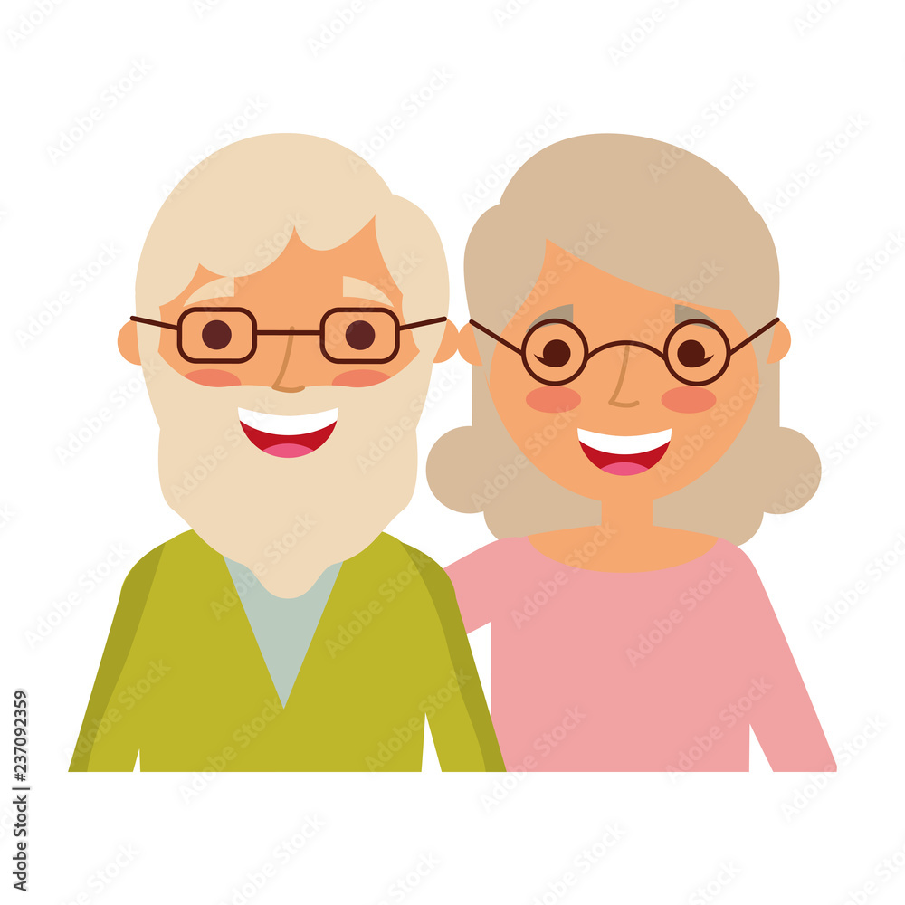 elderly couple embrace characters white background elderly couple embrace characters white background