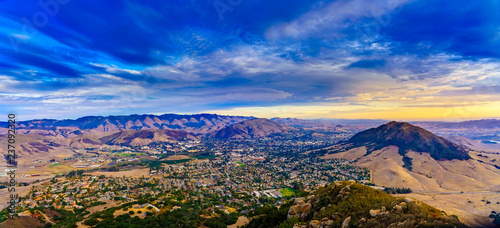 Cool Bishop Peak Sunset over San Luis Obispo, CA