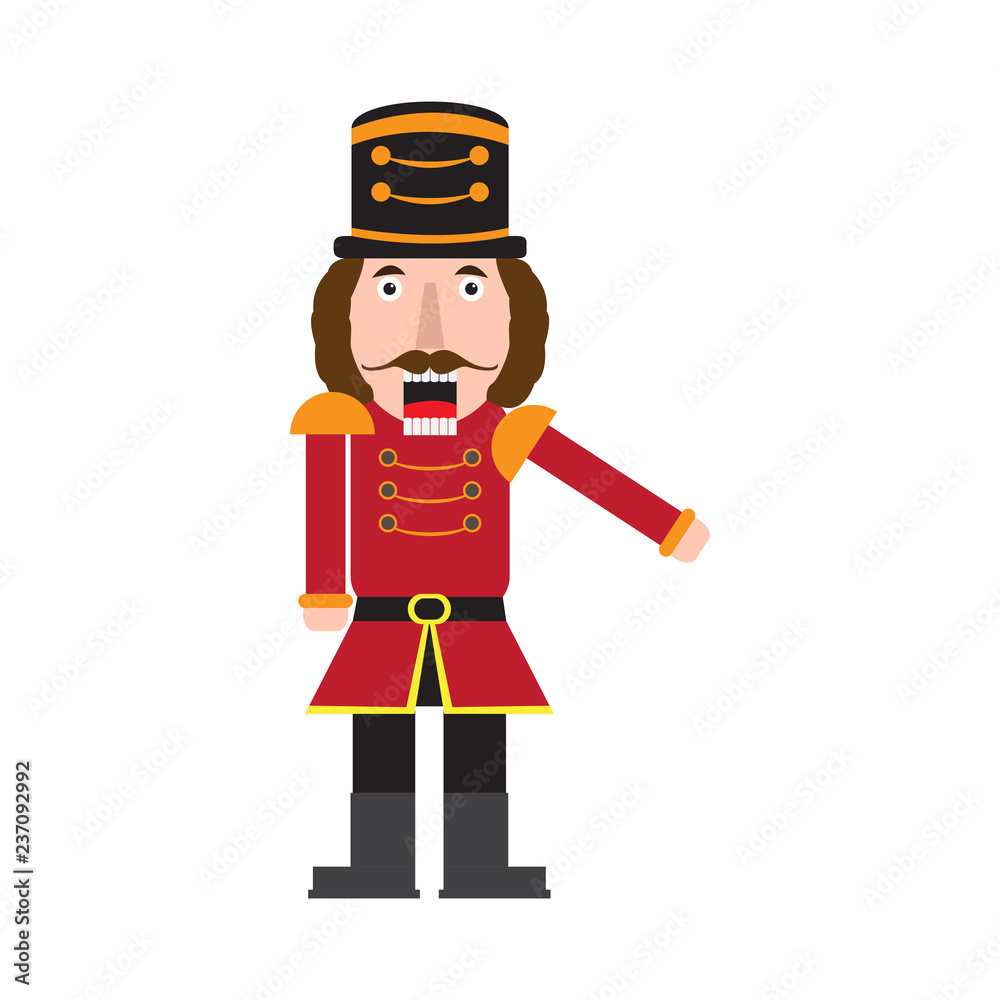 Isolated cute nutcracker soldier. Vector illustration design Isolated cute nutcracker soldier. Vector illustration design