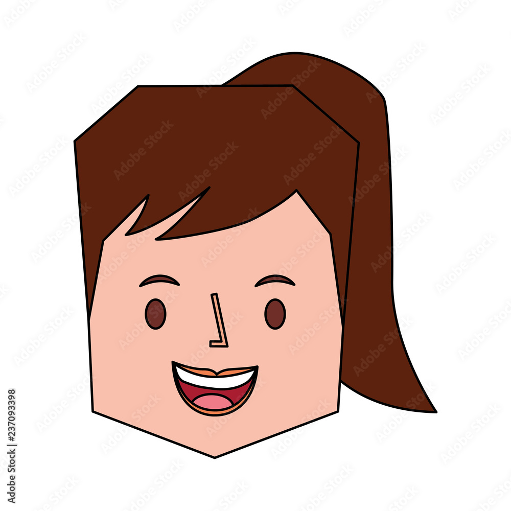 smiling woman character face image smiling woman character face image