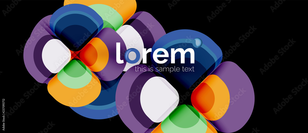 Round triangles geometric shapes composition Round triangles geometric shapes composition