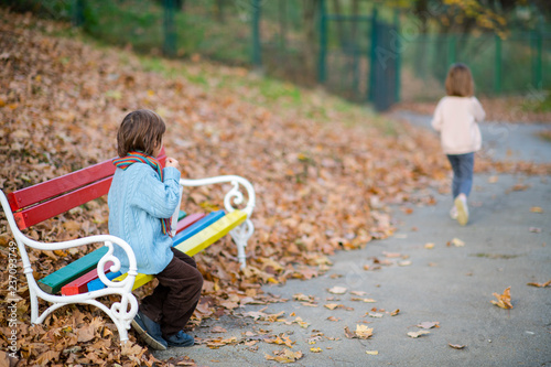 realationship break concept with couple of kids photo
