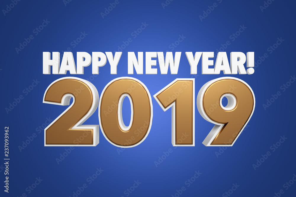 Happy New Year 2019 3d Text Happy New Year 2019 3d Text
