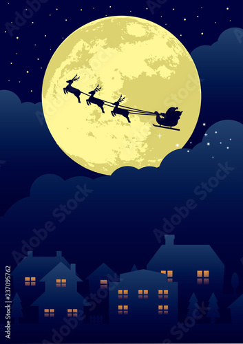 Merry christmas greeting card (No text) / blue