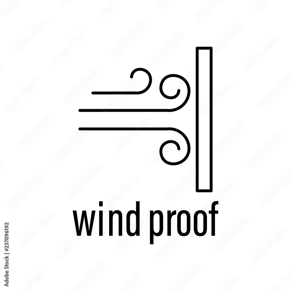 wind proof icon. Element of raw material with description icon for mobile  concept and web apps. Outline wind proof icon can be used for web and  mobile Stock Vector