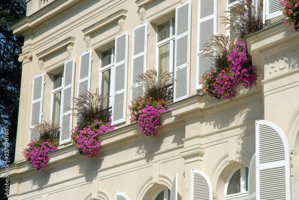 Ville d'Epernay, jolie façade fleuri du centre ville, département de la Marne, France