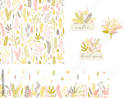 Vector floral set.