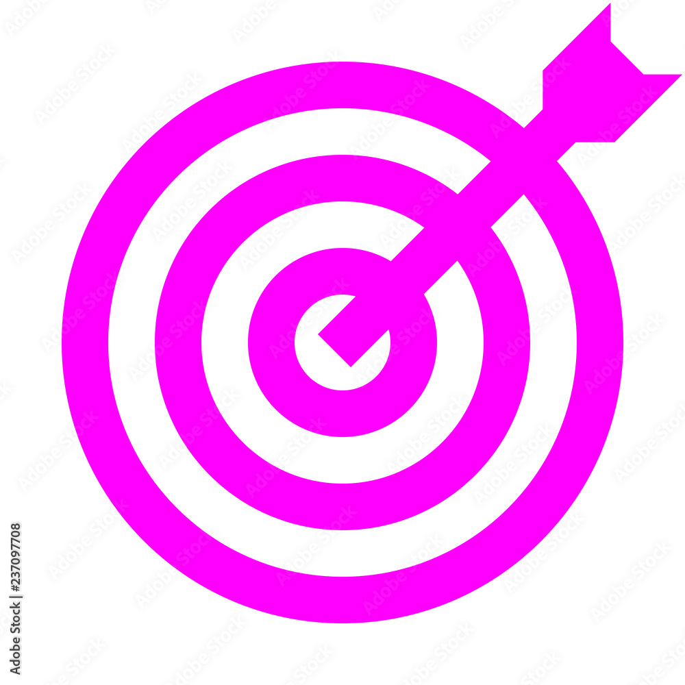 Target sign - purple transparent with dart, isolated - vector Target sign - purple transparent with dart, isolated - vector