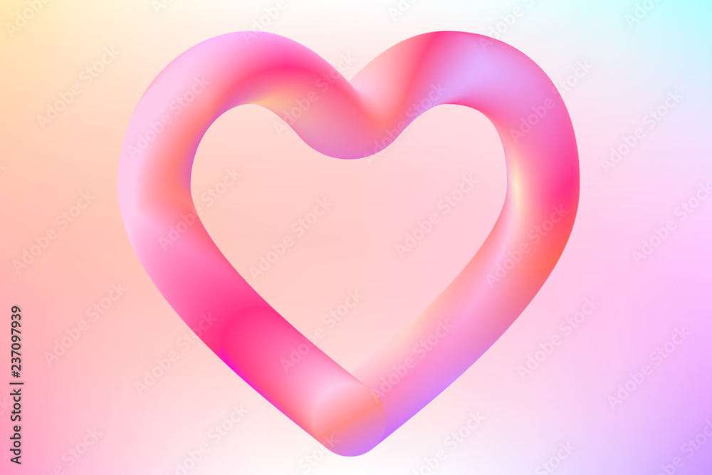 heart shape in modern minimal multicolor vibrant liquid fluid gradient style colors. stock vector illustration clipart