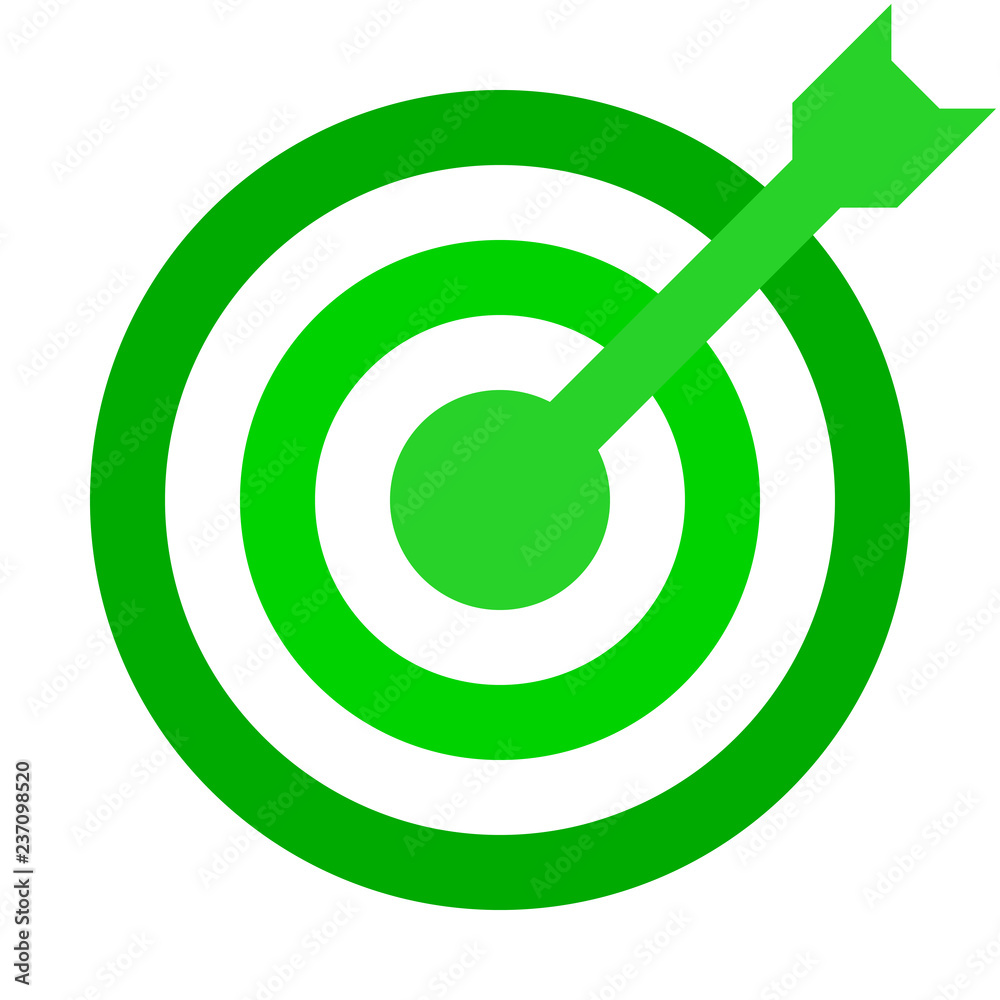 Target sign - green shades transparent with dart, isolated - vector Target sign - green shades transparent with dart, isolated - vector