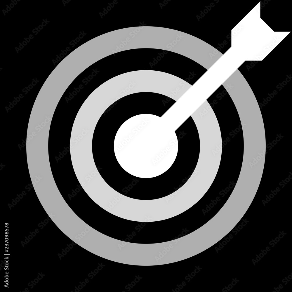 Target sign - white shades transparent with dart, isolated - vector Target sign - white shades transparent with dart, isolated - vector